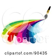 Poster, Art Print Of Paintbrush Painting Rainbow Curves