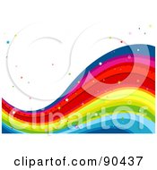 Royalty Free RF Clipart Illustration Of A Magical Rainbow Wave Background With White Space