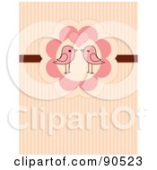 Royalty Free RF Clipart Illustration Of A Scene Of Birds And A Heart Over Stripes