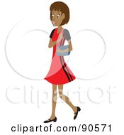 Poster, Art Print Of Hispanic Woman Walking With A Purse On Her Shoulder