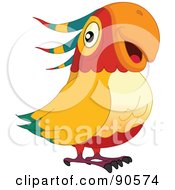 Poster, Art Print Of Cute Parrot With An Orange Beak