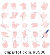 Royalty Free RF Clipart Illustration Of A Digital Collage Of Writing And Gesturing Cartoon Hands