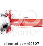 Poster, Art Print Of Shiny Soccer Ball Over A Grungy Halftone English Flag
