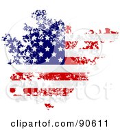 Royalty Free RF Clipart Illustration Of A Grungy Distressed American Flag by elaineitalia