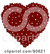 Poster, Art Print Of Floral Heart Formed Of Deep Red Daisy Flowers