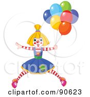 Poster, Art Print Of Female Birthday Clown With Balloons