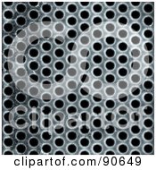 Metal Mesh Grill With Holes Over Black