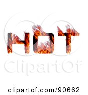Royalty Free RF Clipart Illustration Of The Word Hot With Red Flames