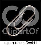 Poster, Art Print Of Silver Paperclip Over Black
