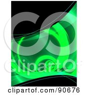 Poster, Art Print Of Green Fractal Tunnel And Black Background