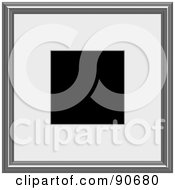 Royalty Free RF Clipart Illustration Of A White Matt Around Black Space In A Silver Frame