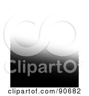 Poster, Art Print Of Halftone Background With Black Dots On The Lower Half