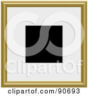Royalty Free RF Clipart Illustration Of A White Matt Around Black Space In A Gold Frame