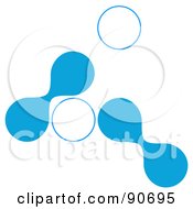 Royalty Free RF Clipart Illustration Of Blue And White Cells On White