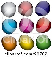 Royalty Free RF Clipart Illustration Of A Digital Collage Of Shiny Colorful Jelly Blobs by Arena Creative