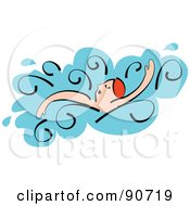 Royalty Free RF Clipart Illustration Of A Male Swimmer In Water by Prawny