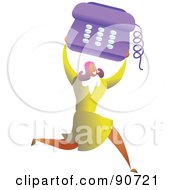 Royalty Free RF Clipart Illustration Of A Successful Businesswoman Carrying A Phone