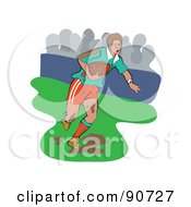 Poster, Art Print Of Muddy Rugby Football Player - Version 3