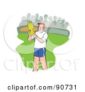 Royalty Free RF Clipart Illustration Of A Successful Athlete Holding A Trophy