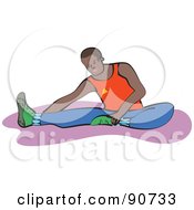 Royalty Free RF Clipart Illustration Of A Black Man Stretching