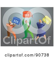 Royalty Free RF Clipart Illustration Of A Successful Business Team Carrying Phones