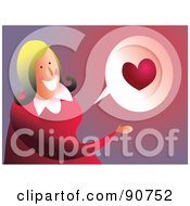 Royalty Free RF Clipart Illustration Of A Businesswoman With A Heart Balloon by Prawny
