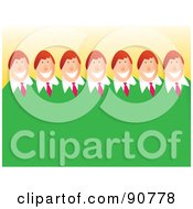 Royalty Free RF Clipart Illustration Of A Cloned Businessman Team by Prawny