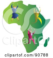Poster, Art Print Of Successful Business Team On A Map Of Africa