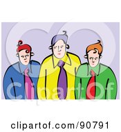 Royalty Free RF Clipart Illustration Of A Male Business Team Of Thre Men