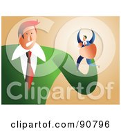 Royalty Free RF Clipart Illustration Of A Mean Giant Boss Squeezing An Employee In His Hand