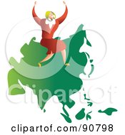 Royalty Free RF Clipart Illustration Of A Successful Businesswoman Sitting On Asia by Prawny