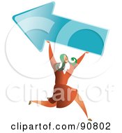 Royalty Free RF Clipart Illustration Of A Successful Businesswoman Carrying An Arrow