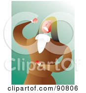 Royalty Free RF Clipart Illustration Of A Mad Caucasian Businesswoman Clenching Her Fist