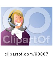 Royalty Free RF Clipart Illustration Of A Customer Service Business Woman Wearing A Headset