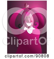 Royalty Free RF Clipart Illustration Of A Happy Pink Woman Clapping Her Hands