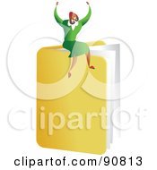 Poster, Art Print Of Successful Businesswoman Sitting On A Folder