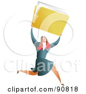 Successful Businesswoman Carrying A Folder