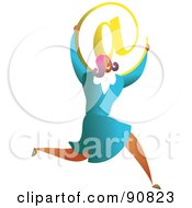 Poster, Art Print Of Successful Businesswoman Carrying An At Email Symbol