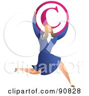 Royalty Free RF Clipart Illustration Of A Successful Businesswoman Carrying A Copyright Symbol
