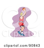 Royalty Free RF Clipart Illustration Of A Male Basketball Player About To Throw A Ball by Prawny