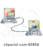 Poster, Art Print Of Man On A Laptop Connected To His Internet Banking Site