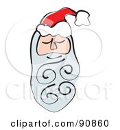 Royalty Free RF Clipart Illustration Of A Pleasant Santa Face With A Gray Beard