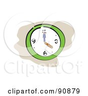 Wall Clock With Business People Hands