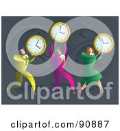 Poster, Art Print Of Successful Business Team Carrying Clocks