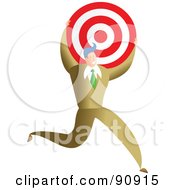 Poster, Art Print Of Successful Businessman Carrying A Target