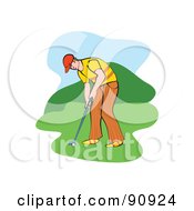 Poster, Art Print Of Golfing Man Ready To Swing