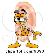 Clipart Picture Of An Ear Mascot Cartoon Character Whispering And Gossiping by Toons4Biz