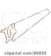Royalty Free RF Clipart Illustration Of A Brown Hand Saw