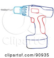 Poster, Art Print Of Blue And Red Power Drill