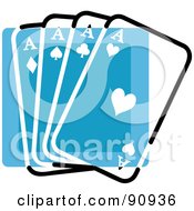 Poster, Art Print Of Blue Playing Card App Icon